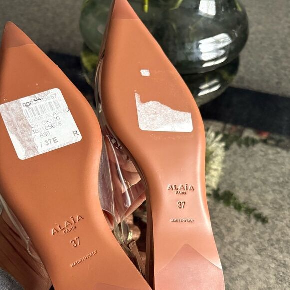 ALAÏA Le Cœur patent leather and PU slingback flats NEW - Picture 9 of 9